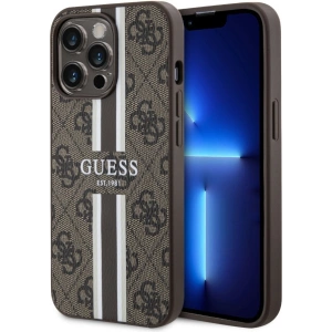 Kup Guess Apple Tasche GUHMP13LP4RPSW iPhone 13/13 Pro braun/braun Hartschale 4G Printed Stripes MagSafe - GUE2548 - {ean13} - Sklep Home Screen