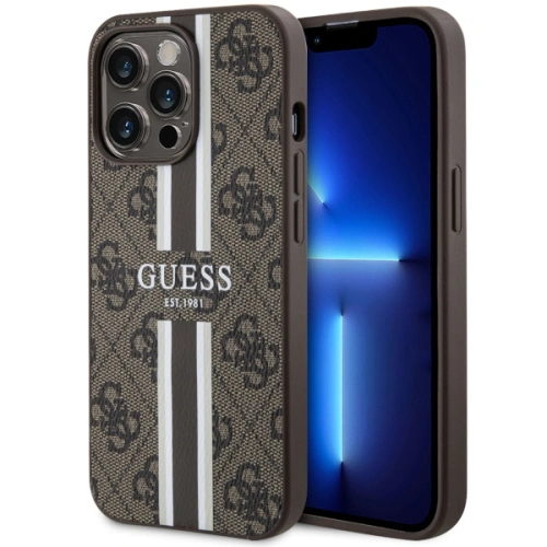 Kup Guess Apple Tasche GUHMP13LP4RPSW iPhone 13/13 Pro braun/braun Hartschale 4G Printed Stripes MagSafe - GUE2548 - {ean13} - Sklep Home Screen