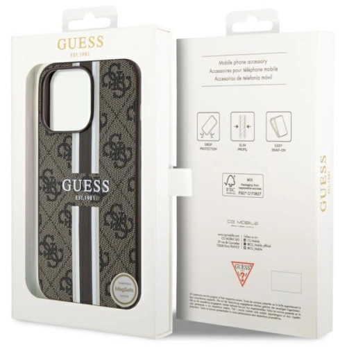 Kup Guess Apple Tasche GUHMP13LP4RPSW iPhone 13/13 Pro braun/braun Hartschale 4G Printed Stripes MagSafe - GUE2548 - {ean13} - Sklep Home Screen
