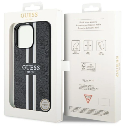 Buy Guess GUHMP13XP4RPSK Apple iPhone 13 Pro Max black hardcase 4G Printed Stripes MagSafe - GUE2549 - {ean13} - Home Screen Store Europe