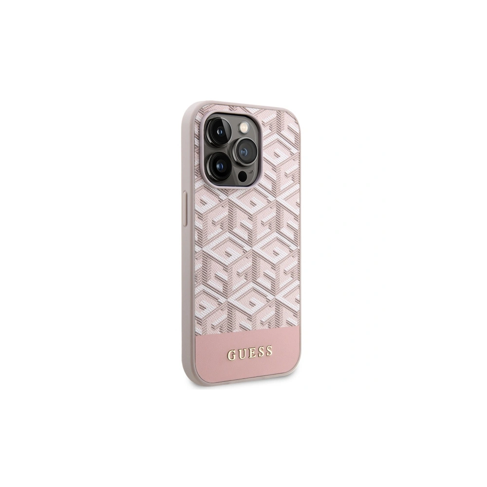 Etui Guess GUHMP14LHGCFSEP Apple iPhone 14 Pro różowy/pink hard case GCube Stripes MagSafe