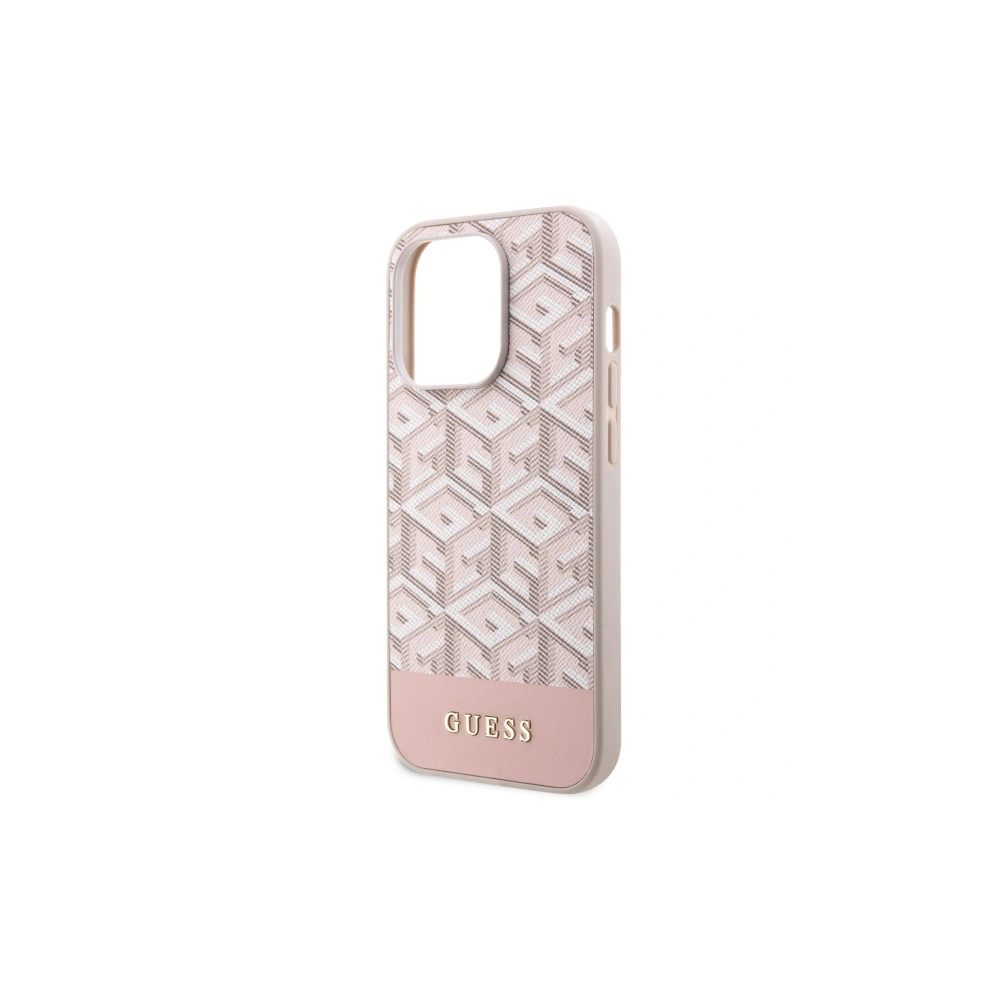 Etui Guess GUHMP14LHGCFSEP Apple iPhone 14 Pro różowy/pink hard case GCube Stripes MagSafe