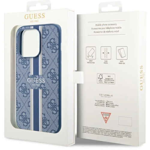 Kup Etui Guess GUHMP14LP4RPSB Apple iPhone 14 Pro albastru/hardcase 4G Printed Stripes MagSafe - GUE2553 - {ean13} - Sklep Home Screen