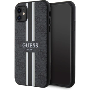 Kup Guess Apple Tasche GUHMN61P4RPSK iPhone 11/XR schwarz/schwarz Hardcase 4G Printed Stripes MagSafe - GUE2554 - {ean13} - Sklep Home Screen