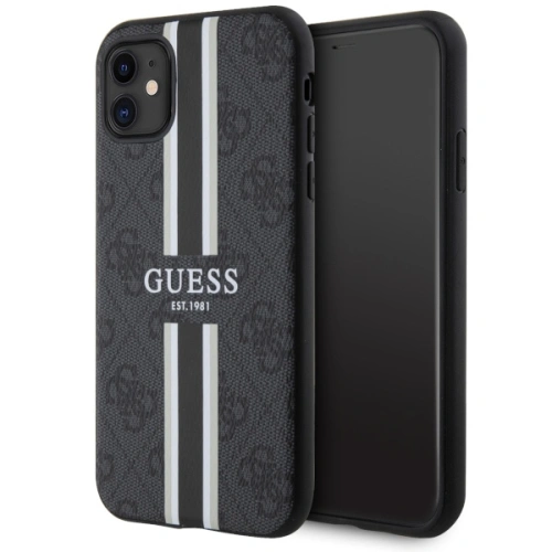 Kup Etui Guess GUHMN61P4RPSK Apple iPhone 11/XR negru/black hardcase 4G Printed Stripes MagSafe - GUE2554 - {ean13} - Sklep Home Screen