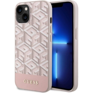 Etui Guess GUHMP14MHGCFSEP Apple iPhone 14 Plus / 15 Plus różowy/pink hard case GCube Stripes MagSafe