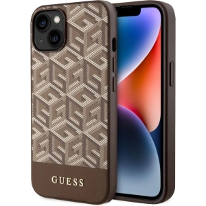 Etui Guess GUHMP14MHGCFSEW Apple iPhone 14 Plus / 15 Plus brązowy/brown hard case GCube Stripes MagSafe