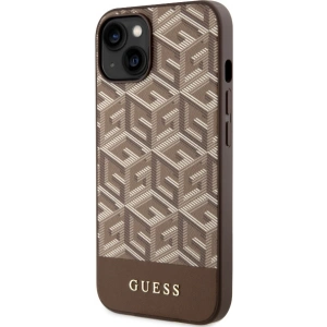 Etui Guess GUHMP14MHGCFSEW Apple iPhone 14 Plus / 15 Plus brązowy/brown hard case GCube Stripes MagSafe
