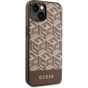 Etui Guess GUHMP14MHGCFSEW Apple iPhone 14 Plus / 15 Plus brązowy/brown hard case GCube Stripes MagSafe