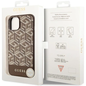 Etui Guess GUHMP14MHGCFSEW Apple iPhone 14 Plus / 15 Plus brązowy/brown hard case GCube Stripes MagSafe