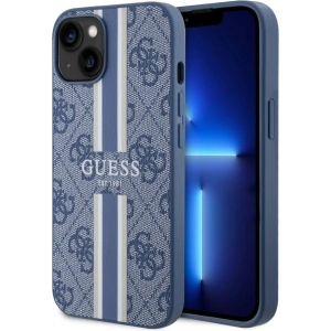 Etui Guess GUHMP14MP4RPSB Apple iPhone 14 Plus / 15 Plus niebieski/blue hardcase 4G Printed Stripes MagSafe