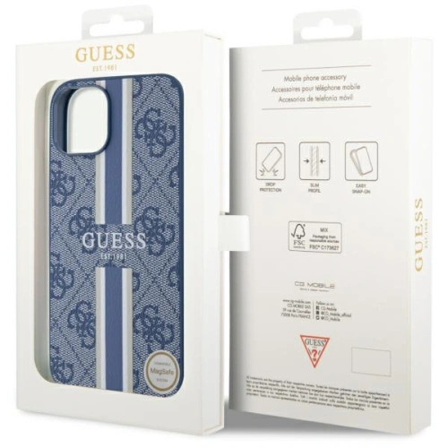 Kup Etui Guess GUHMP14MP4RPSB Apple iPhone 14 Plus / 15 Plus modrý/blue hardcase 4G Printed Stripes MagSafe - GUE2560 - {ean13} - Sklep Home Screen