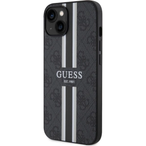 Etui Guess GUHMP14MP4RPSK Apple iPhone 14 Plus / 15 Plus czarny/black hardcase 4G Printed Stripes MagSafe