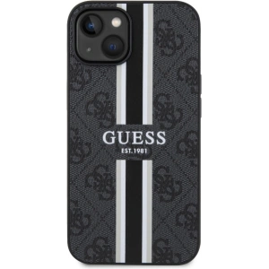 Etui Guess GUHMP14MP4RPSK Apple iPhone 14 Plus / 15 Plus czarny/black hardcase 4G Printed Stripes MagSafe