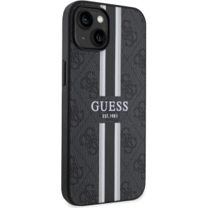 Etui Guess GUHMP14MP4RPSK Apple iPhone 14 Plus / 15 Plus czarny/black hardcase 4G Printed Stripes MagSafe