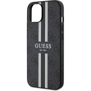 Etui Guess GUHMP14MP4RPSK Apple iPhone 14 Plus / 15 Plus czarny/black hardcase 4G Printed Stripes MagSafe