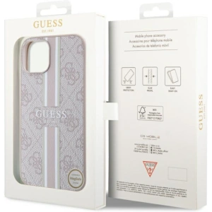 Etui Guess GUHMP14MP4RPSP Apple iPhone 14 Plus / 15 Plus różowy/pink hardcase 4G Printed Stripes MagSafe