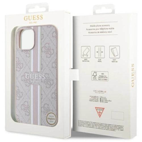 Kup Etui Guess GUHMP14MP4RPSP Apple iPhone 14 Plus / 15 Plus roz/pink hardcase 4G Printed Stripes MagSafe - GUE2562 - {ean13} - Sklep Home Screen