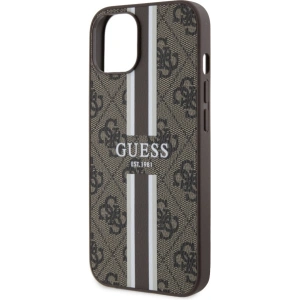 Etui Guess GUHMP14MP4RPSW Apple iPhone 14 Plus / 15 Plus brązowy/brown hardcase 4G Printed Stripes MagSafe