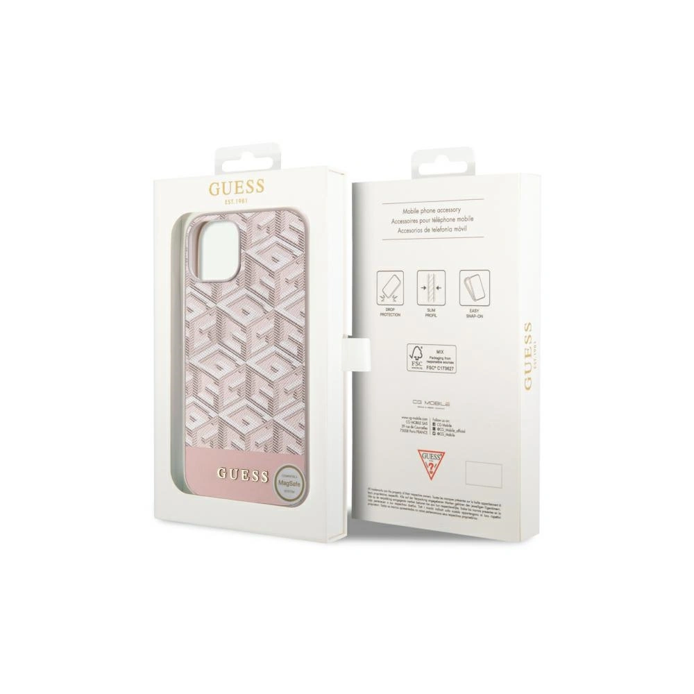 Etui Guess GUHMP14SHGCFSEP Apple iPhone 14 różowy/pink hard case GCube Stripes MagSafe