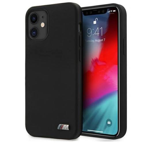 Kup Etui BMW BMHCP12SMSILBK Apple iPhone 12 mini negru/black hardcase Silicone M Collection - BMW446 - {ean13} - Sklep Home Screen