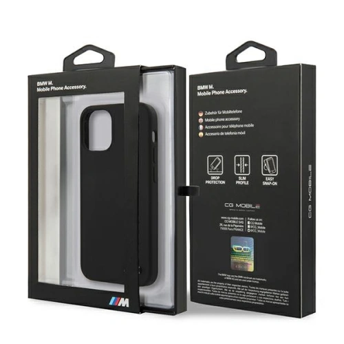 Kup Etui BMW BMHCP12SMSILBK Apple iPhone 12 mini negru/black hardcase Silicone M Collection - BMW446 - {ean13} - Sklep Home Screen