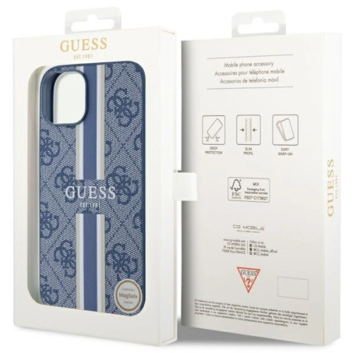 Kup Etui Guess GUHMP14SP4RPSB Apple iPhone 14 niebieski/blue hardcase 4G Printed Stripes MagSafe - GUE2565 - {ean13} - Sklep Home Screen