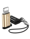 USAMS microUSB/Lightning Adapter mit Umhängeband gold/gold (US-SJ152)