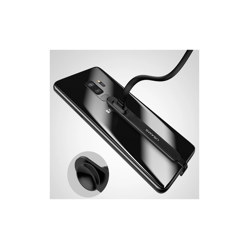 Kabel USAMS U9 USB-C 1,5m płaski czarny/black (US-SJ236)