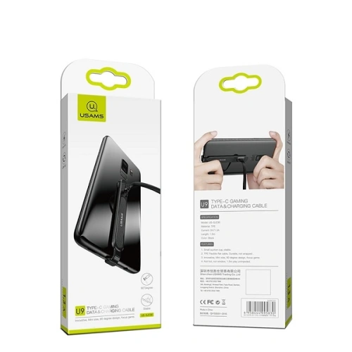 Kup USAMS U9 USB-C Kabel 1.5m flach schwarz/schwarz (US-SJ236) - USA952 - {ean13} - Sklep Home Screen