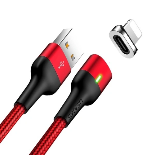 Kup USAMS U28 USB-A/Lightning 2.4A Schnellladung 1m geflochtenes rot/rotes magnetisches Kabel (US-SJ326) - USA953 - {ean13} - Sklep Home Screen