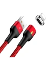 USAMS U28 mágneses kábel USB-A/Lightning 2.4A Gyors Töltés 1m piros/zöld (US-SJ326)