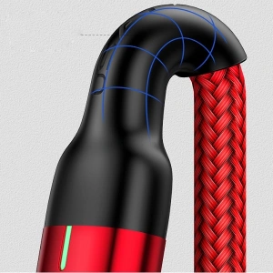 Kabel magnetyczny USAMS U28 USB-A/Lightning 2.4A Fast Charge 1m pleciony czerwony/red (US-SJ326)