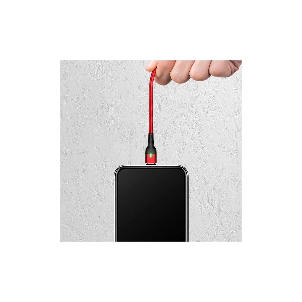 Kabel magnetyczny USAMS U28 USB-A/Lightning 2.4A Fast Charge 1m pleciony czerwony/red (US-SJ326)