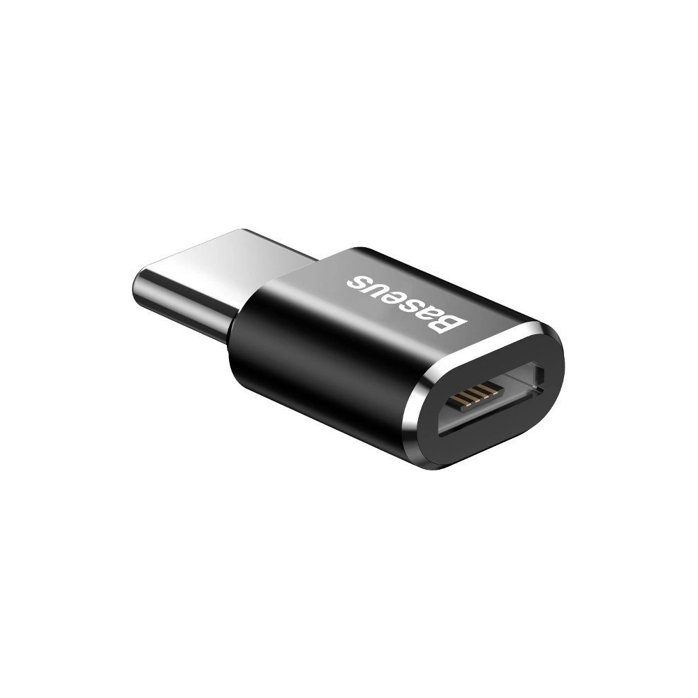 Adapter Baseus microUSB/USB-C - czarny