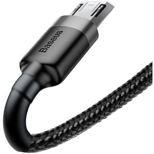Kabel Baseus Cafule USB-A/microUSB 2.4A 1m (šedo-černý)