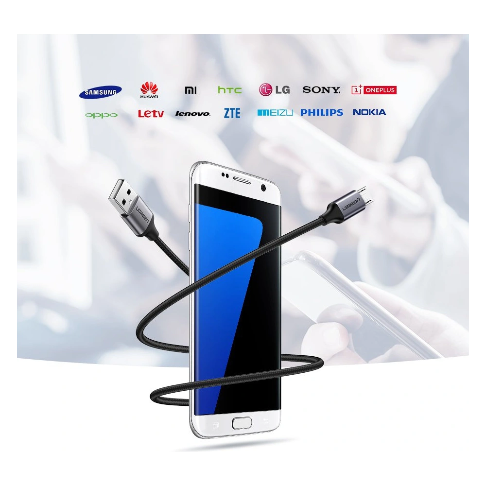 Kabel UGREEN USB-A/microUSB 1m szary