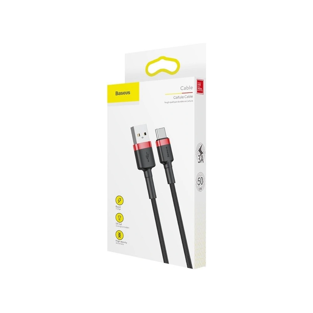 Kabel Baseus Cafule USB-A/USB-C 3A 1m (czerwono-czarny)