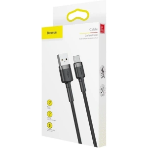 Kabel Baseus Cafule USB-A/USB-C 3A 1m (szaro-czarny)