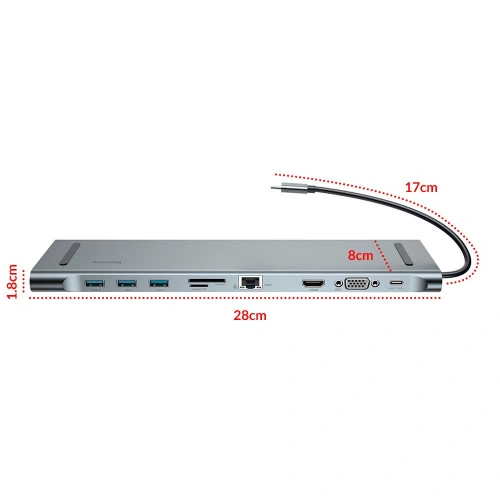 Kup Adaptor HUB Baseus Enjoyment 10w1 Apple MacBook stație de dokare - BSU4108 - {ean13} - Sklep Home Screen