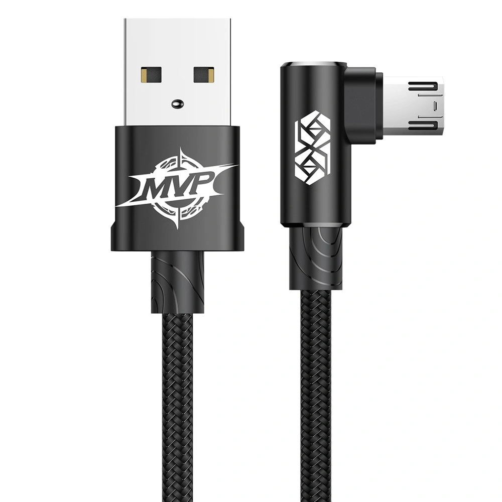 Kabel kątowy Baseus MVP Elbow USB-A/microUSB 2m 1.5A czarny