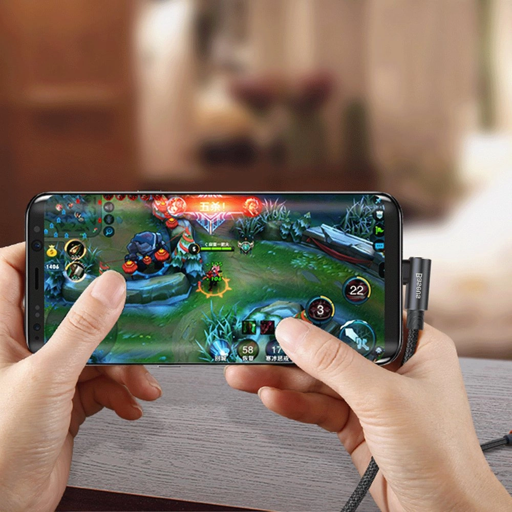 Kabel kątowy Baseus MVP Elbow USB-A/microUSB 2m 1.5A czarny