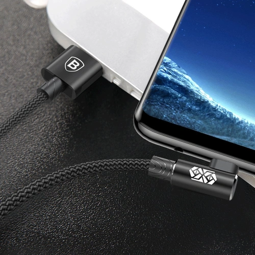 Kup Cablul unghiular Baseus MVP Elbow USB-A/microUSB 2m 1.5A negru - BSU4109 - {ean13} - Sklep Home Screen
