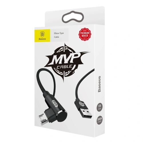 Kup Cablul unghiular Baseus MVP Elbow USB-A/microUSB 2m 1.5A negru - BSU4109 - {ean13} - Sklep Home Screen