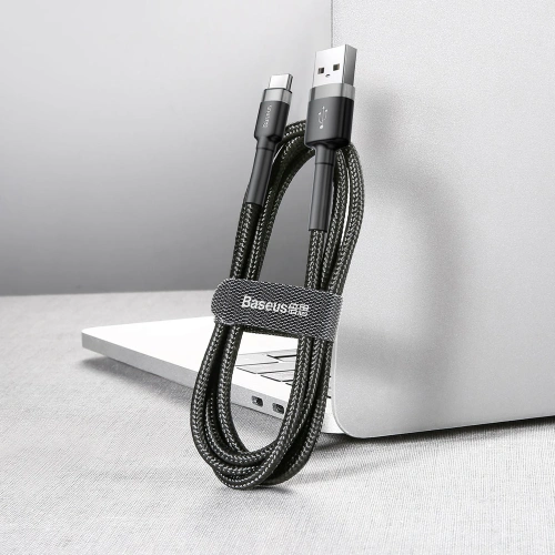Kup Baseus Kabel Cafule USB-A/USB-C QC 3.0 2A 2M schwarz/grau - BSU268GRYBLK - {ean13} - Sklep Home Screen