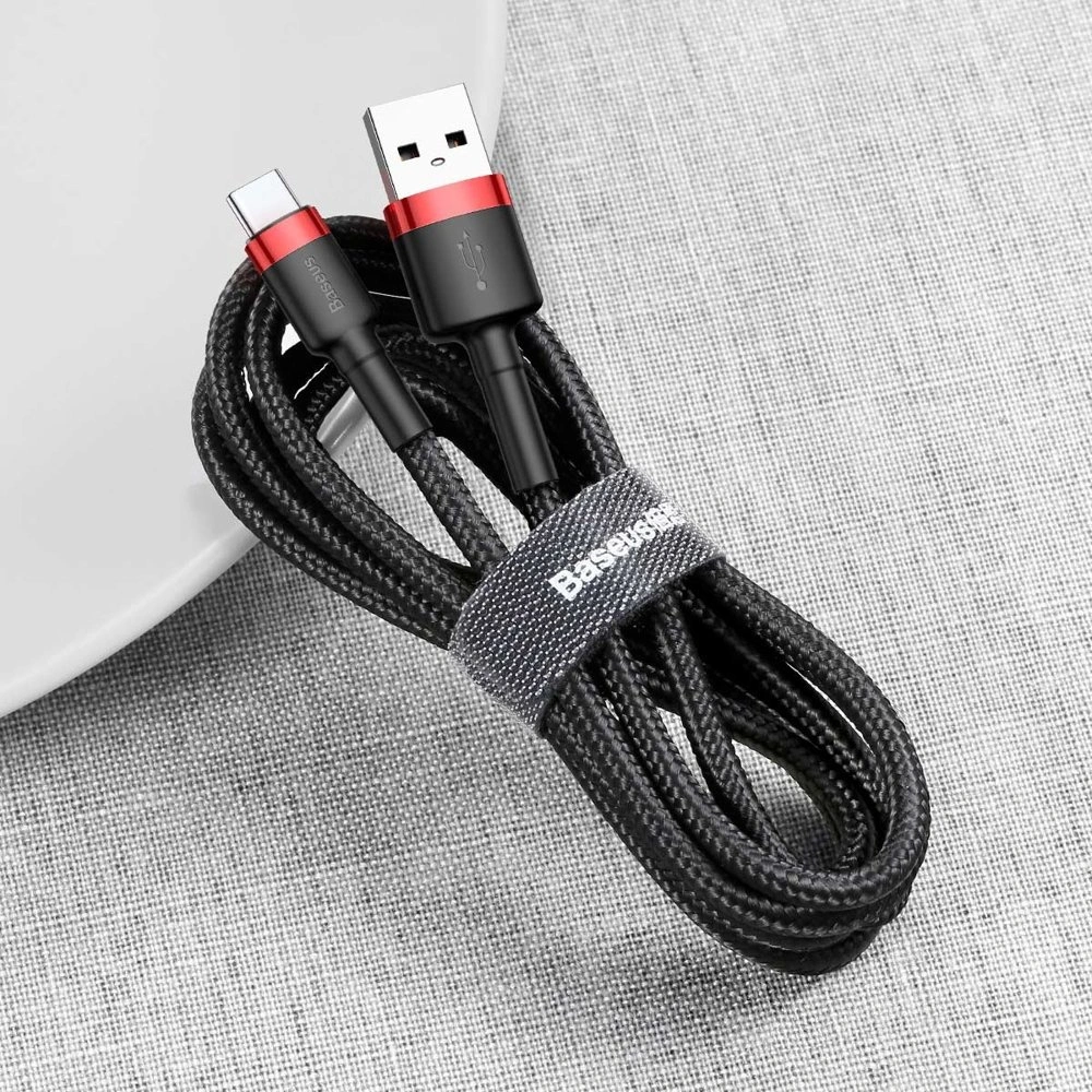 Kabel Baseus Cafule USB-A/USB-C QC 3.0 2A 2M czarno-czerwony