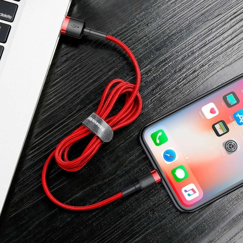 Kup Kabel Baseus Cafule USB-A/Lightning QC 3.0 2.4A 0,5M czerwony - BSU4112 - {ean13} - Sklep Home Screen