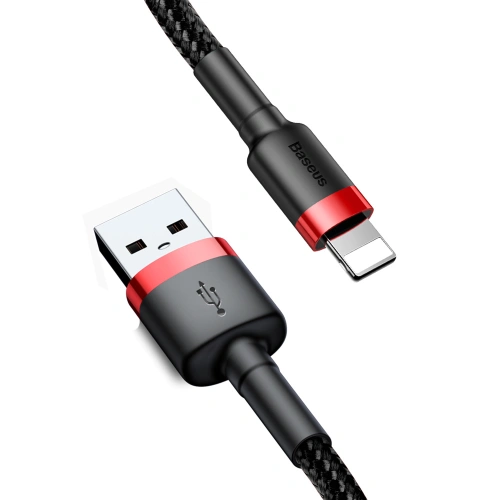 Kup Kabel Baseus Cafule USB-A/Lightning QC 3.0 1.5A 2M czarno-czerwony - BSU4114 - {ean13} - Sklep Home Screen