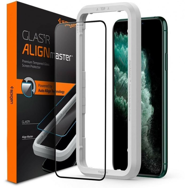 Buy Spigen GLAS.tR AlignMaster Apple iPhone 11 Pro Max Black - 8809671018312 - SPN878BLK - Homescreen.pl