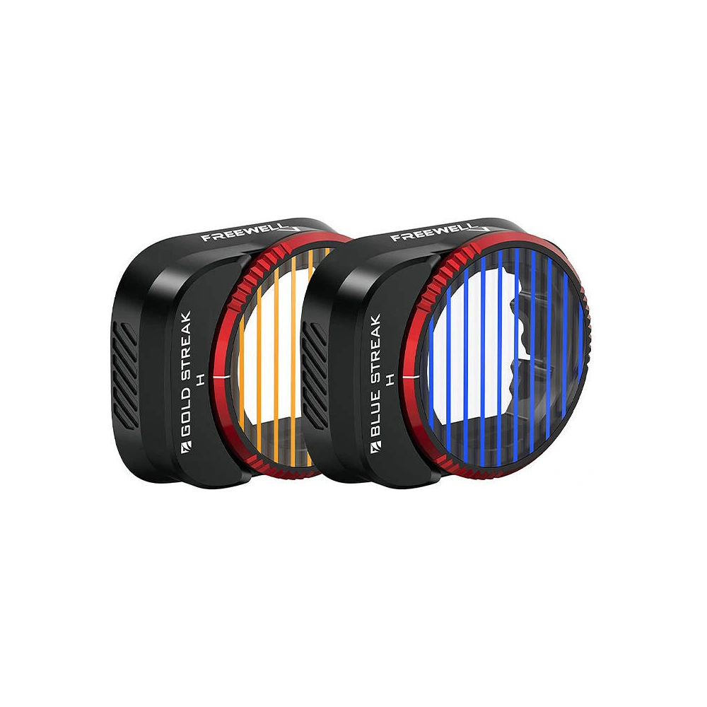 Filtry anamorficzne Freewell Streak do DJI Mini 3 Pro / Mini 3 (niebieski i złoty)